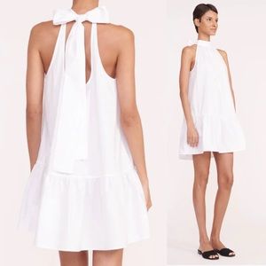 Staud Marlowe Bow Back Halter Dress White